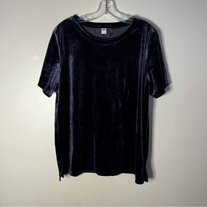 Old Navy Blue Velvet Feel Short Sleeve Shirt